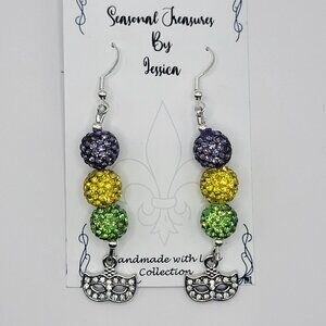 Handmade Mardi Gras Mask Earrings